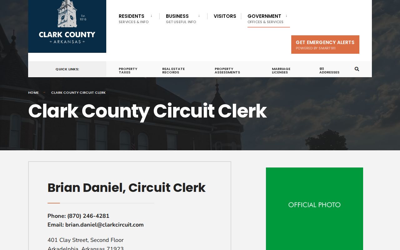 Clark County Circuit Clerk court-record contact page